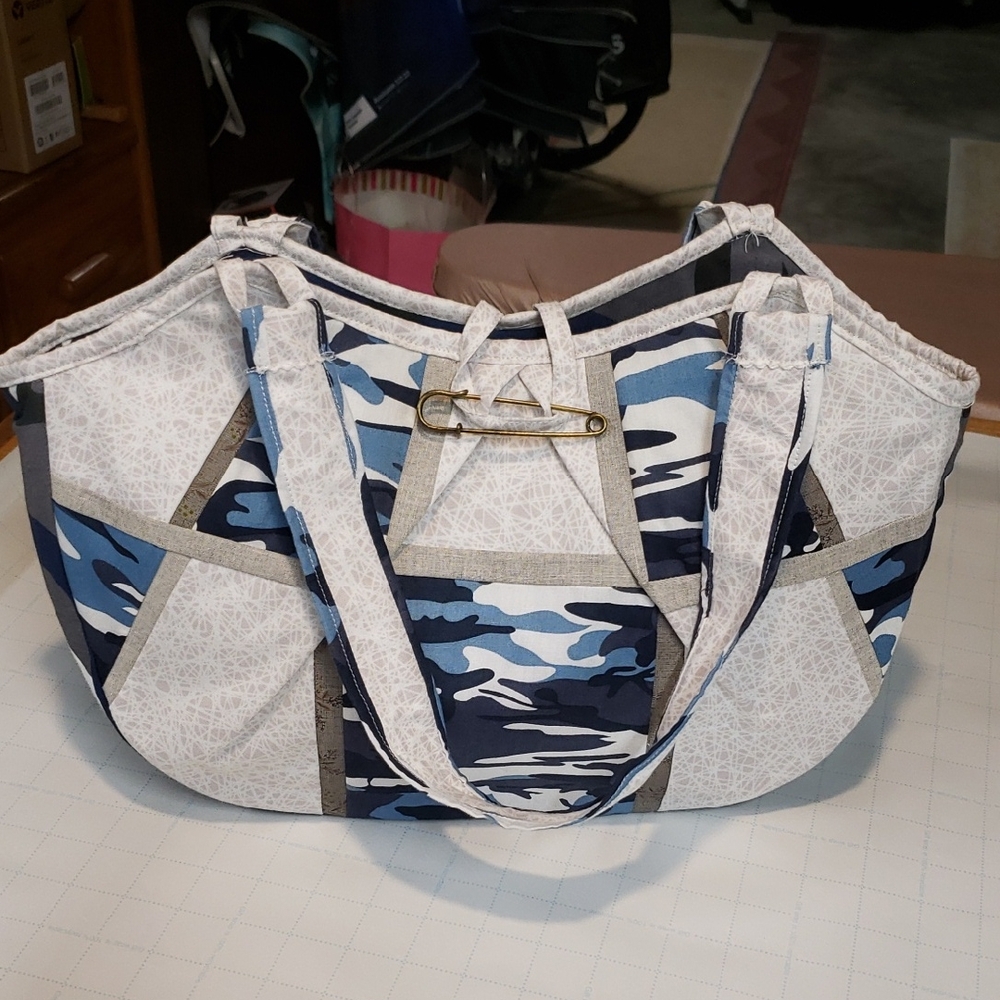 Handmade Blue Camouflage Tote/Shoulder Bag Maggie May